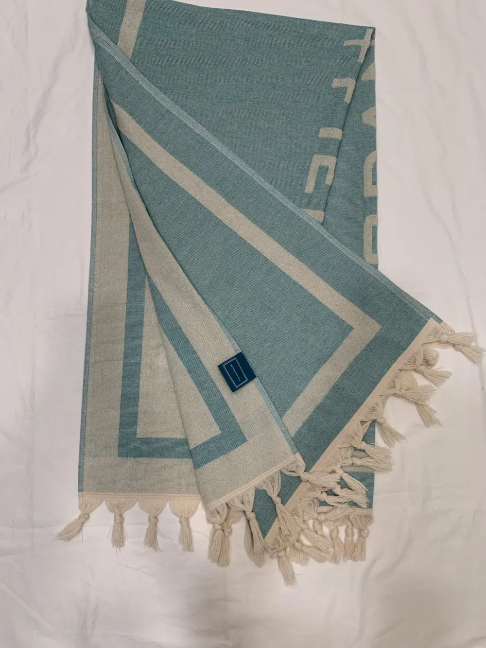 Rodan + Fields Riviera Towel Company Blue Striped Turkish Beach Towel 36x70